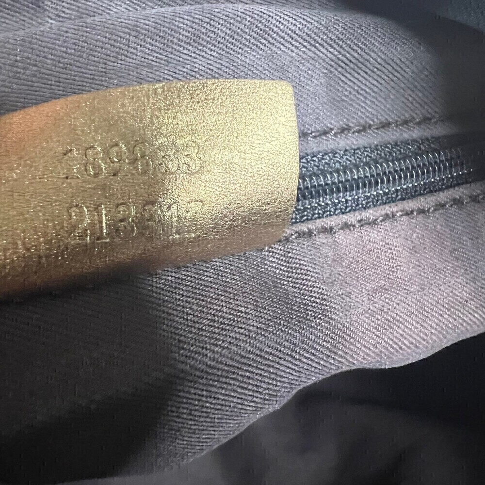 GUCCI GG Canvas Gold Leather Hobo Shoulder Bag - Picture 11 of 14